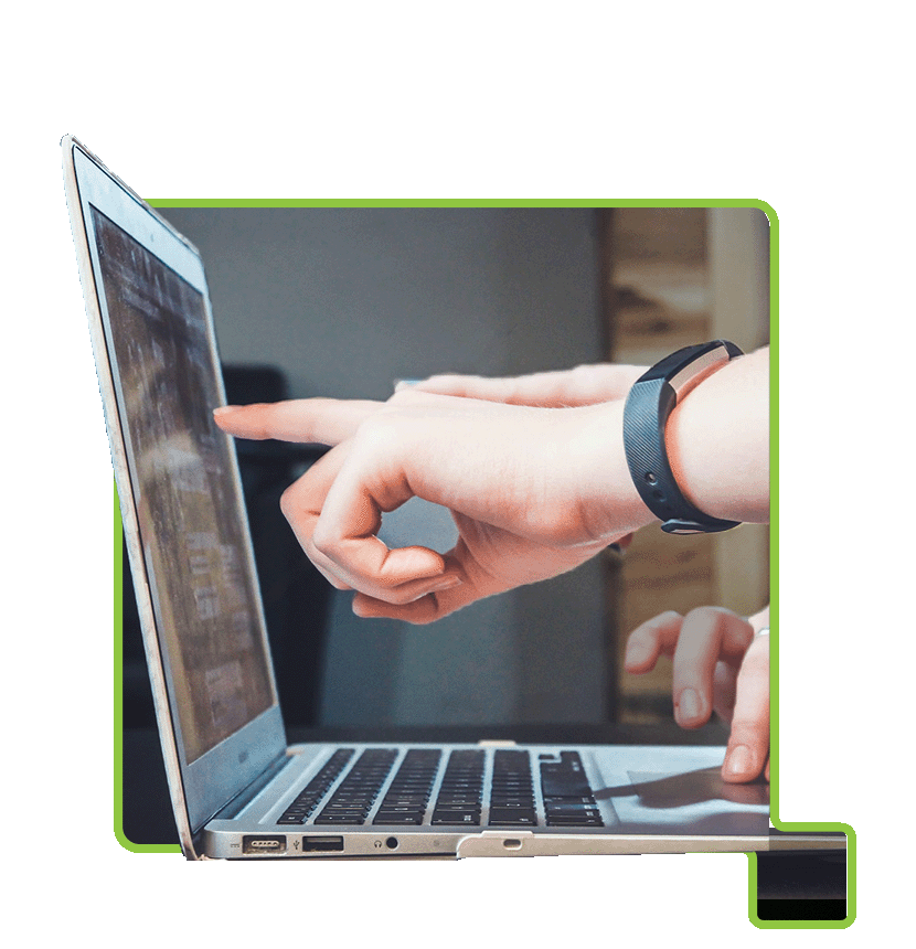 Woman working on laptop