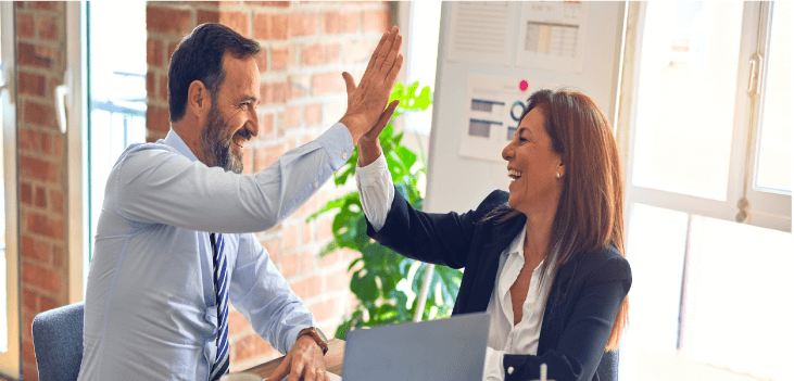 Two happy employees